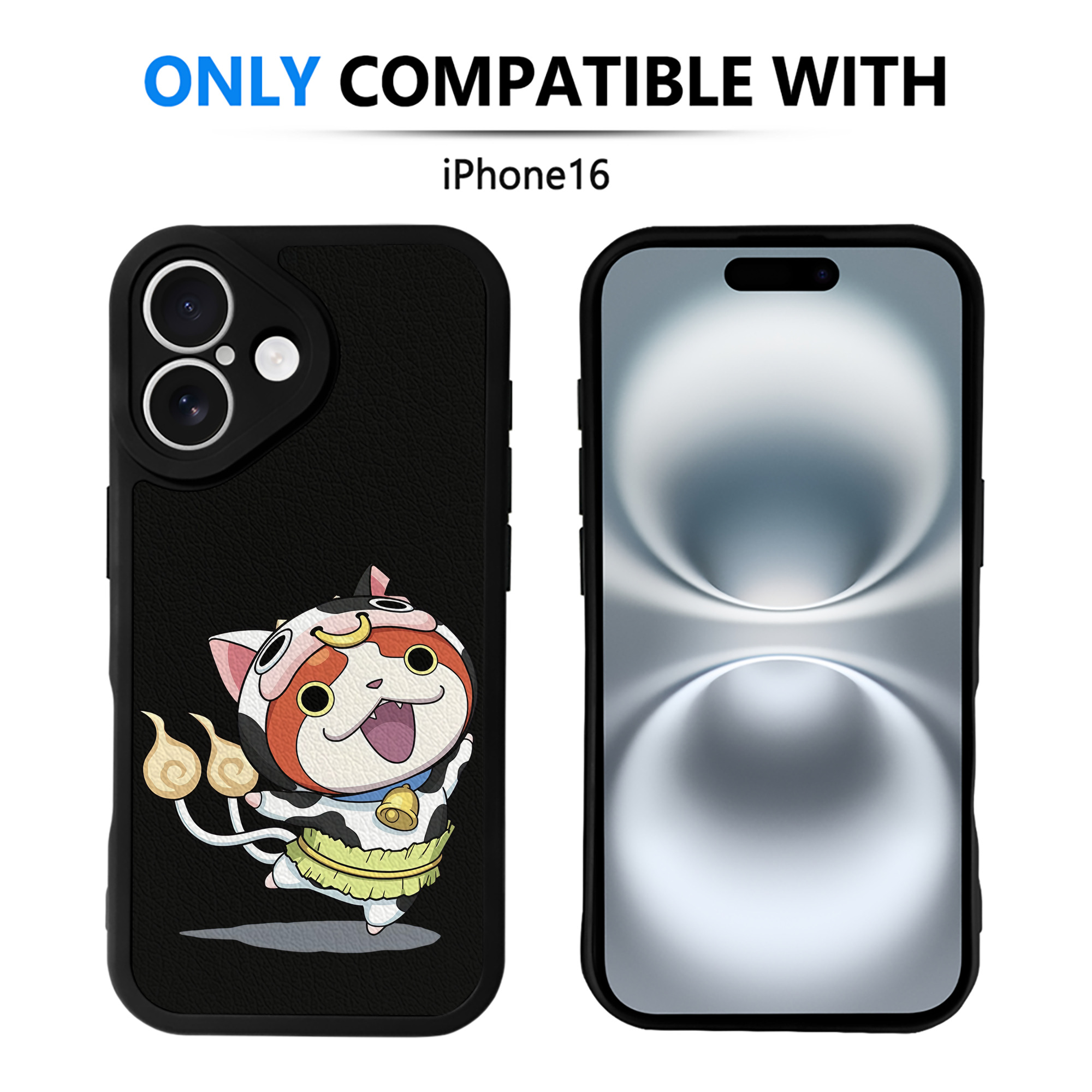 （画像用） 妖怪ウォッチ Yo-kai Watch 【iPhone 16シリーズ対応】シリコンスマホケース（レザー調） 材質：シリコン